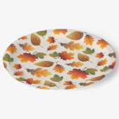 Erntedank Dinner Herbst / Herbst Farbige Blätter Pappteller (Schrägansicht)