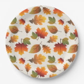 Erntedank Dinner Herbst / Herbst Farbige Blätter Pappteller (Vorderseite)