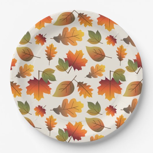 Erntedank Dinner Herbst / Herbst Farbige Blätter Pappteller (Vorderseite)
