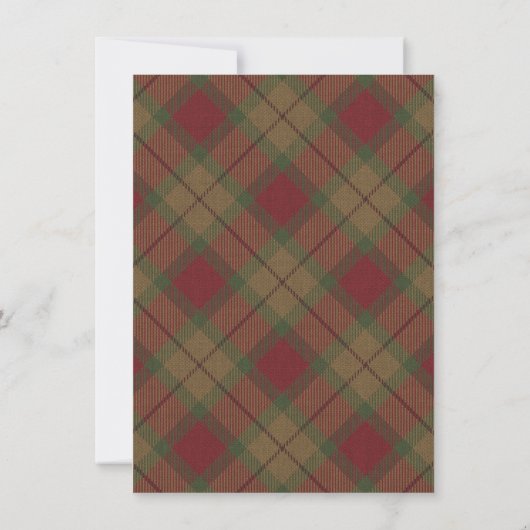 Erntedank Dinner Herbst Kürbiskürbis Tartan Einladung (Rückseite)