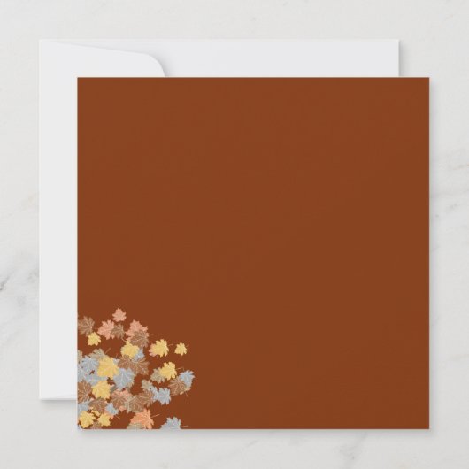 Erntedank Dinner Herbstlaub Vintag Lights Einladung (Rückseite)