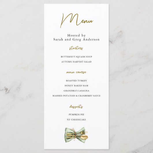 Erntedank Dinner Holiday Menükarte (Vorderseite)