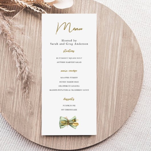 Erntedank Dinner Holiday Menükarte