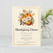 Erntedank-Dinner im Fall Pumpkin Einladung (Stehend Vorderseite)