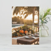 Erntedank Dinner in den Tropen Feiertagskarte (Stehend Vorderseite)