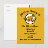Erntedank Dinner in Pumpkin Pie Orange Custom Postkarte (Vorne/Hinten)