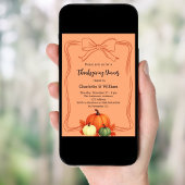 Erntedank Dinner Kürbis Bogen atomare Mandarine Einladung