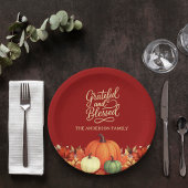 Erntedank Dinner Kürbis Terracotta Gratec Pappteller