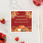 Erntedank Dinner Kürbisgebirge Terrakotta Serviette (Beispiel)