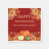 Erntedank Dinner Kürbisgebirge Terrakotta Serviette (Vorderseite)