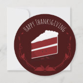 Erntedank Dinner Lächeln Red Velvet Cake Einladung (Rückseite)