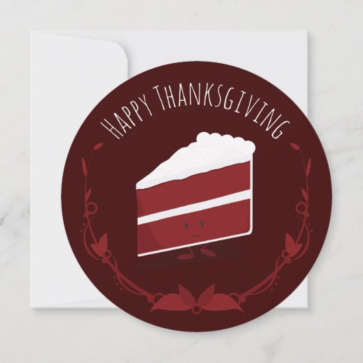 Erntedank Dinner Lächeln Red Velvet Cake Einladung (Rückseite)