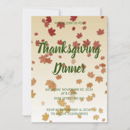 Erntedank Dinner Maple Blätter Einladung