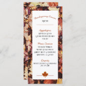 Erntedank Dinner Menu - Herbstuntergänge Menükarte (Vorne/Hinten)