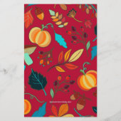 Erntedank-Dinner-Menü Keepake Maroon (Rückseite)