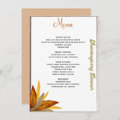 Erntedank Dinner Menü Stil 09.Retro Fall Menükarte (Vorne/Hinten)