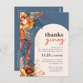 Erntedank-Dinner mit Blumengeschmack Postkarte (Vorne/Hinten)