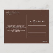 Erntedank-Dinner mit Blumengeschmack Postkarte (Rückseite)