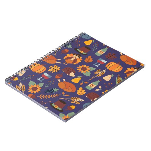 Erntedank-Dinner nahtlos Vintag Notizblock (Linke Seite)