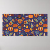 Erntedank-Dinner nahtlos Vintag Poster (Vorne)