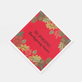 Erntedank Dinner Napkin, Personalisierte Weihnacht Serviette (Ecke)