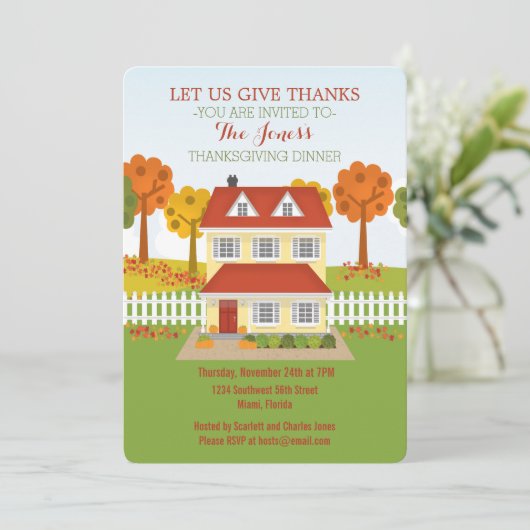 Erntedank Dinner Open House Einladung (Stehend Vorderseite)