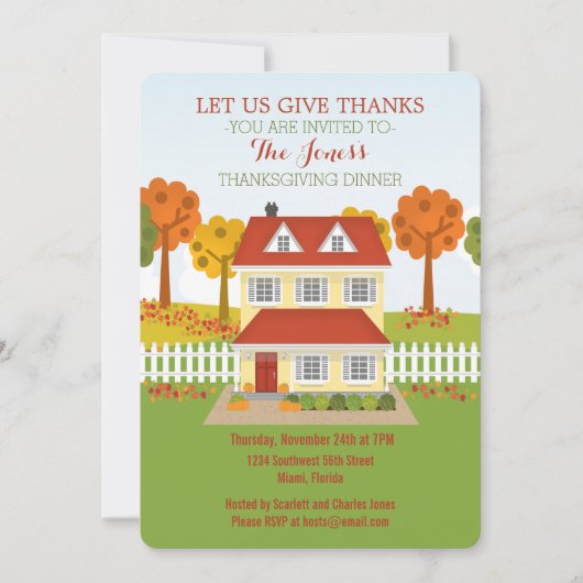 Erntedank Dinner Open House Einladung (Vorderseite)