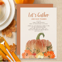 Erntedank Dinner Orange Pumpkins Gold Green