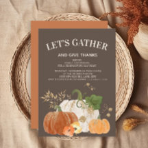 Erntedank Dinner Orange White Pumpkins Brown