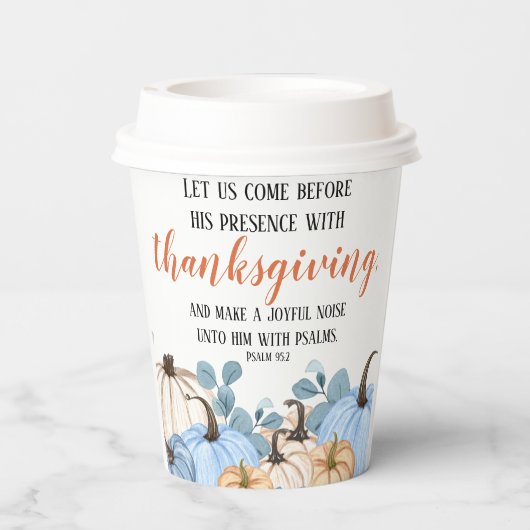 Erntedank Dinner Party Bibel Verse Pappbecher (Rückseite)