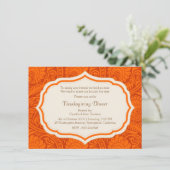 Erntedank Dinner Party Damask Einladung (Stehend Vorderseite)