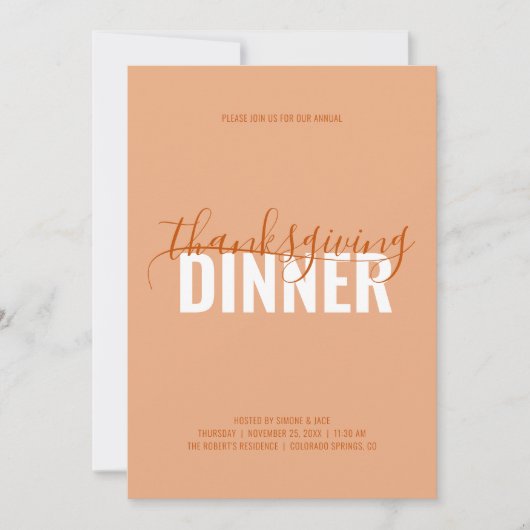 Erntedank Dinner Party Einladung (Vorderseite)