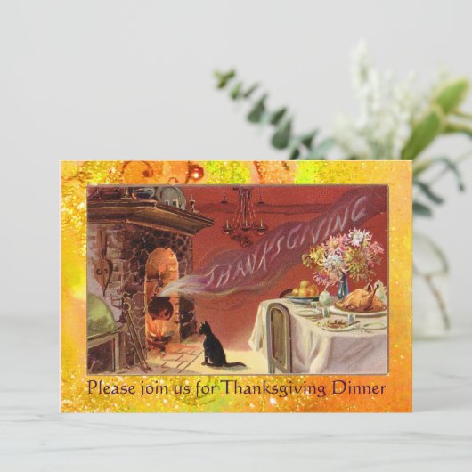 Erntedank Dinner Party Einladung (Stehend Vorderseite)