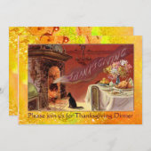 Erntedank Dinner Party Einladung (Vorne/Hinten)