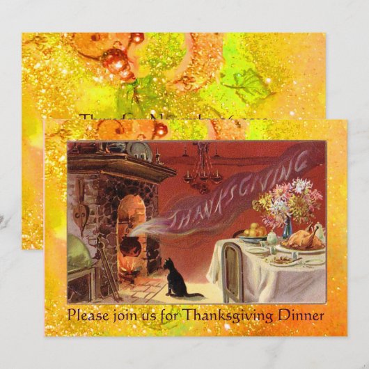 Erntedank Dinner Party Einladung (Vorne/Hinten)