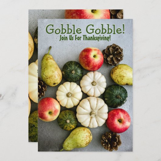 Erntedank Dinner Party Einladung (Vorne/Hinten)