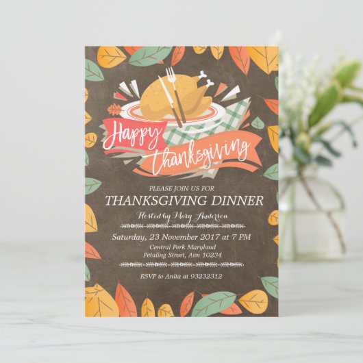 Erntedank Dinner Party Einladung (Stehend Vorderseite)