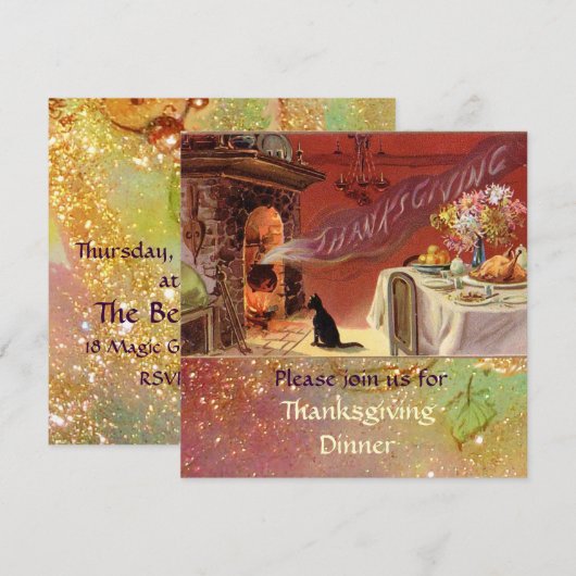 Erntedank Dinner Party Einladung (Vorne/Hinten)