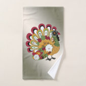 Erntedank Dinner Party Farbenfrohe Blüte Türkei Badhandtuch Set (Handtuch)