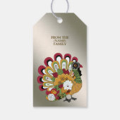 Erntedank Dinner Party Farbenfrohe Blüte Türkei Geschenkanhänger (Rückseite)
