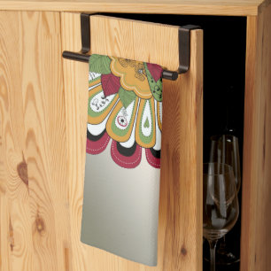 Erntedank Dinner Party Farbenfrohe Blüte Türkei Geschirrtuch