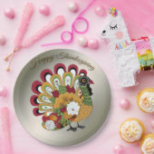 Erntedank Dinner Party Farbenfrohe Blüte Türkei Pappteller (Party)