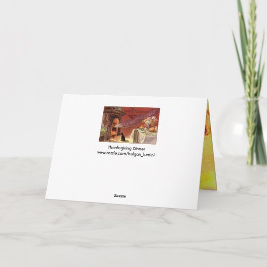 Erntedank Dinner Party Feiertagskarte (Rückseite)