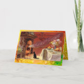 Erntedank Dinner Party Feiertagskarte (Vorderseite)