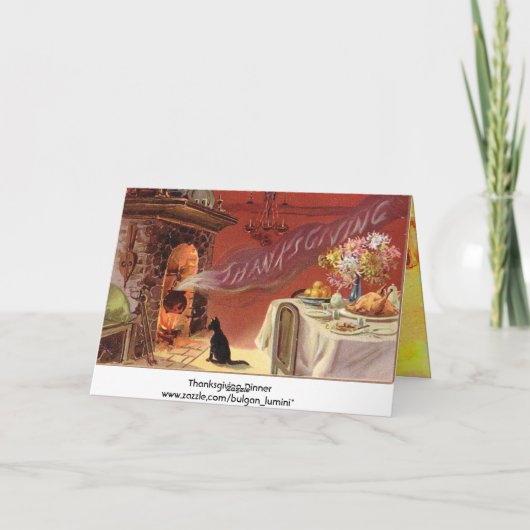 Erntedank Dinner Party Feiertagskarte (Rückseite)