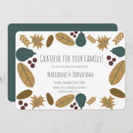 Erntedank Dinner Party Grüne Birnenkrez Einladung