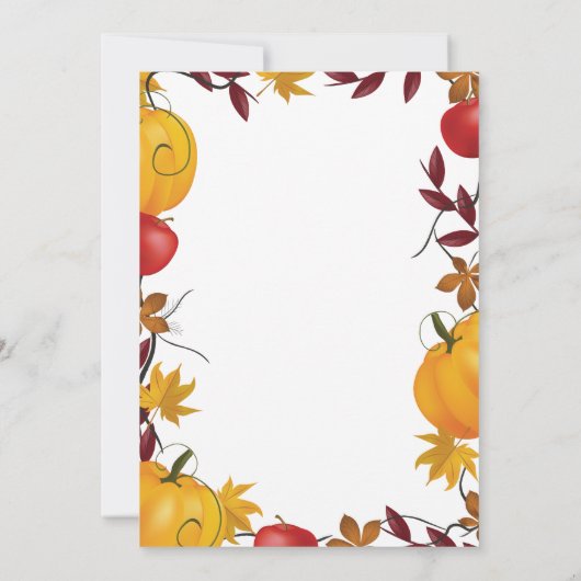 Erntedank Dinner Party Herbst Einladung (Rückseite)