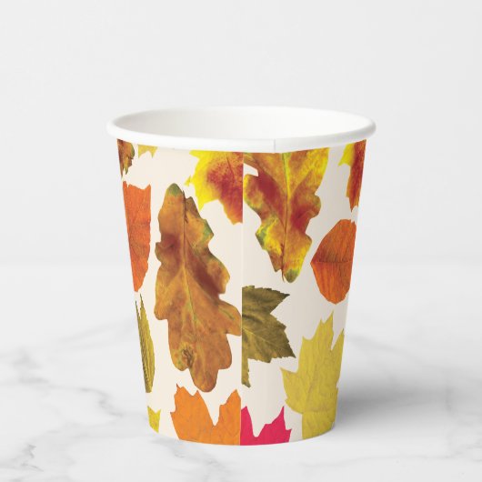 Erntedank Dinner Party Herbstfarben Blätter Pappbecher (Rechts)