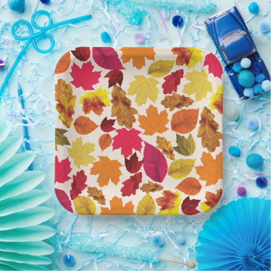 Erntedank Dinner Party Herbstfarben Blätter Pappteller (Party)