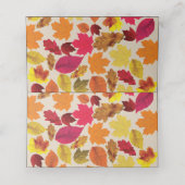 Erntedank Dinner Party Herbstfarben Blätter Platzkarte (Innenseite Aufgefaltet)